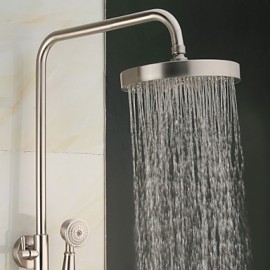 Nickel Finish Tub Shower Faucet with 8 inch Shower Head + Hand Shower