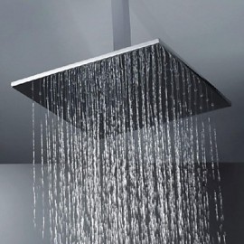 16" High Quality Fashion 304 Stainless Steel Wire Drawing Processing Square Shower Head - Silver