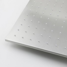 16" High Quality Fashion 304 Stainless Steel Wire Drawing Processing Square Shower Head - Silver