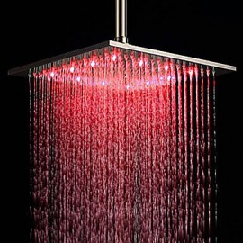 16 inch Stainless Steel Shower Head with Color Changing LED Light