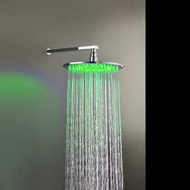 12 inch Brass Shower Head with Color Changing LED Light