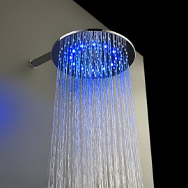 12 inch Brass Shower Head with Color Changing LED Light