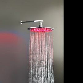12 inch Brass Shower Head with Color Changing LED Light