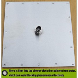 12 Inch Square Brass Brushed 3 Colors Temperature Sensitive LED Rainfall Shower Head