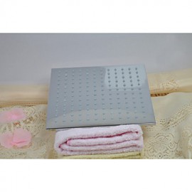 25cm * 25cm Led Shower Head Square Brass 10 inch Rainfall Showerhead Temperature Control 3 Colors Change