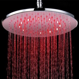 10 inch Brass Shower Head with Color Changing LED Light