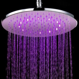 10 inch Brass Shower Head with Color Changing LED Light
