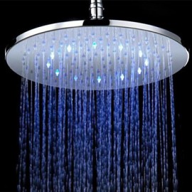10 inch Brass Shower Head with Color Changing LED Light