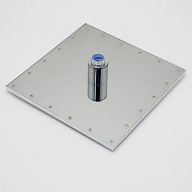 10 Inch Contemporary Durable Chromed Brass Square LED RGB Rain Shower Head - Silver