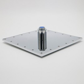 10 Inch Contemporary Durable Chromed Brass Square LED RGB Rain Shower Head - Silver