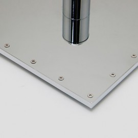 10 Inch Contemporary Durable Chromed Brass Square LED RGB Rain Shower Head - Silver