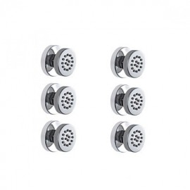 6pcs Rond Body Sprays Massage Spa Shower Jets in Brass