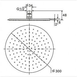 Shower Head 12 Inch Round Stainless Steel Shower Ultra-Thin Rainfall