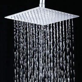 10 inch Contemporary Fashion Ultrathin 304 Stainless Steel Square Shower Head - Silver