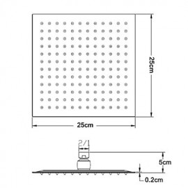 10 inch Contemporary Fashion Ultrathin 304 Stainless Steel Square Shower Head - Silver