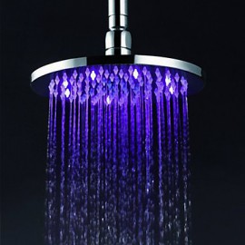 8 inch Brass Shower Head with Color Changing LED Light