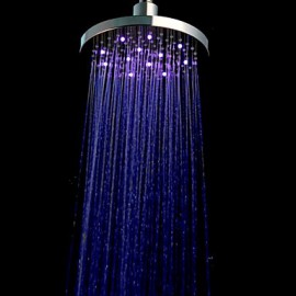 New Round RGB 8" inch LED 7 Colors Changing LED Shower Head Top Spray Showerhead Rain Shower Head