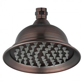 6" Oil Rubber Brushed Finish Brass Telephone Silica Gel Classic Style Water Saving Rain Shower Head for Bath