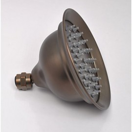 6" Oil Rubber Brushed Finish Brass Telephone Silica Gel Classic Style Water Saving Rain Shower Head for Bath