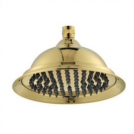 Contemporary 6 Inch Ti-PVD Finish Brass Rainfall Shower Head