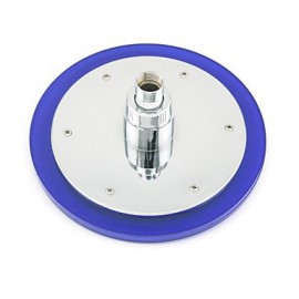 8 Inch Temperature Control LED RGB Round Bathroom Shower Head - Silver + Transparent Blue