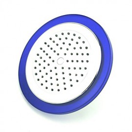 8 Inch Temperature Control LED RGB Round Bathroom Shower Head - Silver + Transparent Blue