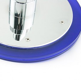 8 Inch Temperature Control LED RGB Round Bathroom Shower Head - Silver + Transparent Blue