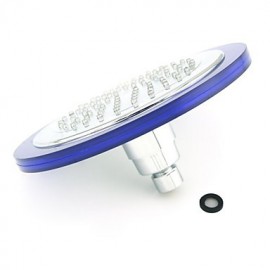 8 Inch Temperature Control LED RGB Round Bathroom Shower Head - Silver + Transparent Blue