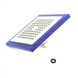8 Inch Temperature Control LED RGB Square Bathroom Shower Head - Silver + Transparent Blue