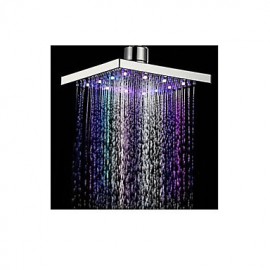 8 Inch A Grade ABS Chrome Columnar Color Changing LED Shower Head Rain Shower