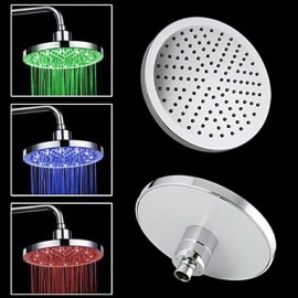 8 Inch Chrome Colorful LED Shower Head Rain Shower