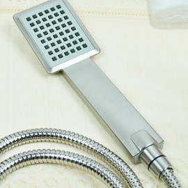 Contemporary ABS Rectangle Handle Shower Head-Nickel Brushed Finish