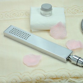 Contemporary Square Solid Brass Chrome Finish Hanldheld Shower head