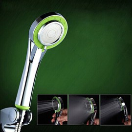 3-Mode Adjustable Handheld Chrome-plated Hand Shower- Silver + Green