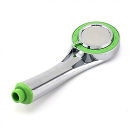 3-Mode Adjustable Handheld Chrome-plated Hand Shower- Silver + Green