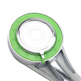 3-Mode Adjustable Handheld Chrome-plated Hand Shower- Silver + Green
