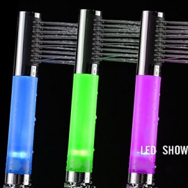 A Grade ABS Chrome Columnar Color Changing LED Hanldheld Shower Head