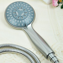 Contemporary ABS Circle Handle Shower Head-Nickel Brushed Finish