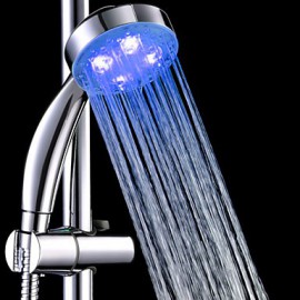 A Grade ABS Chrome Columnar Color Changing LED Hanldheld Shower head