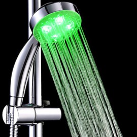 A Grade ABS Chrome Columnar Color Changing LED Hanldheld Shower head