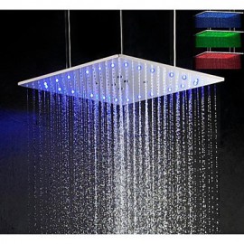 20 Inch Swash And Rain LED 3 Colors Temperature Sensitive Shower Head With Ceiling Mounted Shower Arms