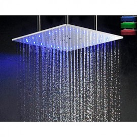 20 Inch Swash And Rain LED 3 Colors Temperature Sensitive Shower Head With Ceiling Mounted Shower Arms