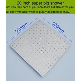 20 Inch Swash And Rain LED 3 Colors Temperature Sensitive Shower Head With Ceiling Mounted Shower Arms