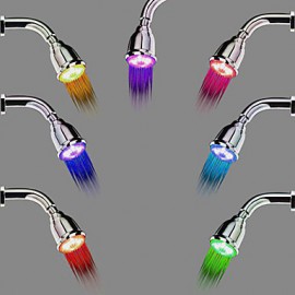 Contemporary Chrome Finish Color Changing LED Showerhead