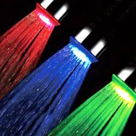 Contemporary Chrome Finish Color Changing LED Showerhead