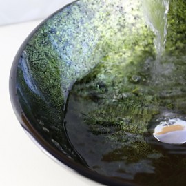 Bathroom Sink Set,Tempered glass Vessel Sink With Waterfall Tap,Mounting Ring and Water Drain