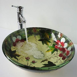Contemporary Multicolor Bathroom Sink Set (Bathroom Sink and Tap)