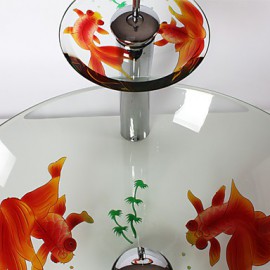 Round Transparent Tempered Glass Vessel Sink