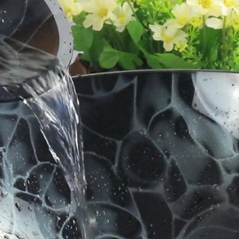 Bathroom Sink Set,Tempered glass Vessel Sink With Waterfall Tap,Mounting Ring and Water Drain