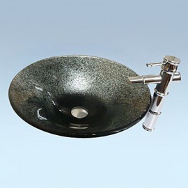 Contemporary Gray Bathroom Sink Set (Bathroom Sink and Tap)